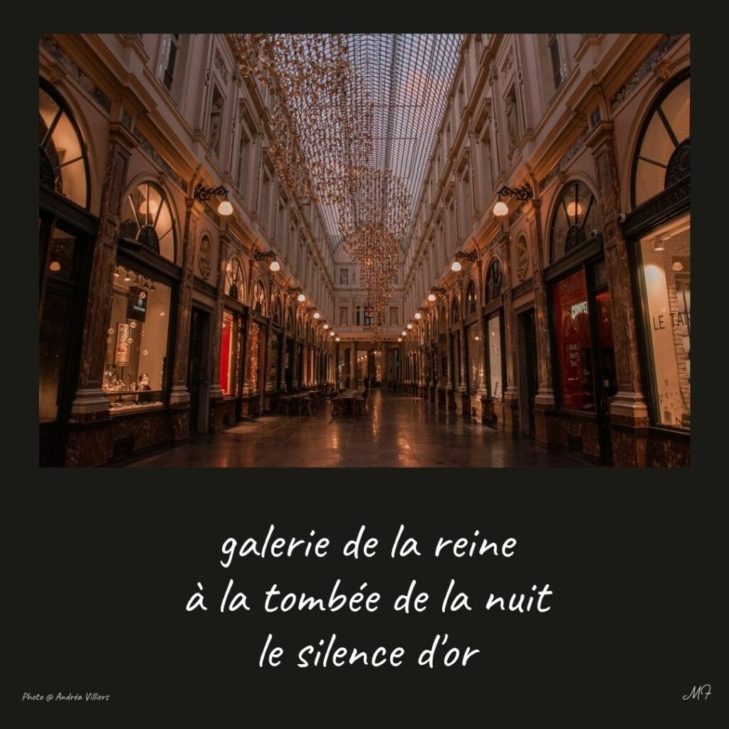 galerie de la reine
à la tombée de la nuit
le silence d'or