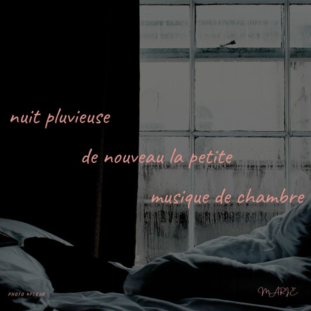 nuit pluvieuse
de nouveau la petite
musique de chambre